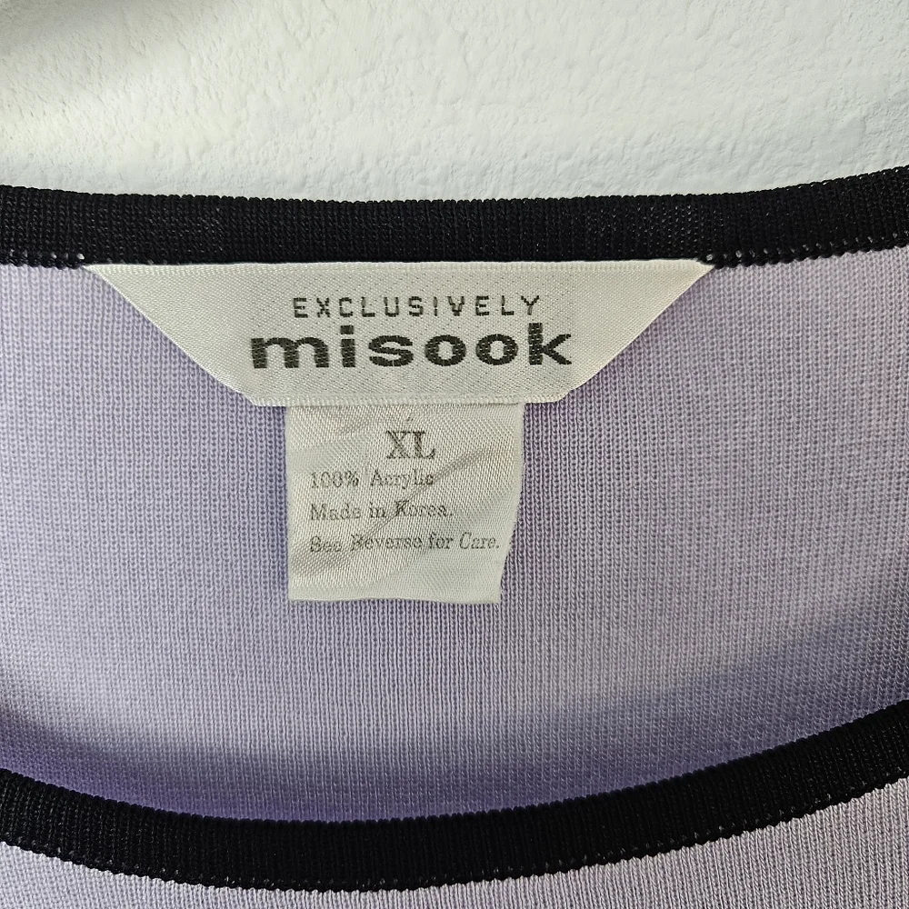 Exclusively Misook Purple Lavender Short Sleeve Top Size XL
